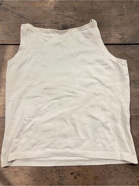 Boston Proper Cream Sleeveless Knit Tank